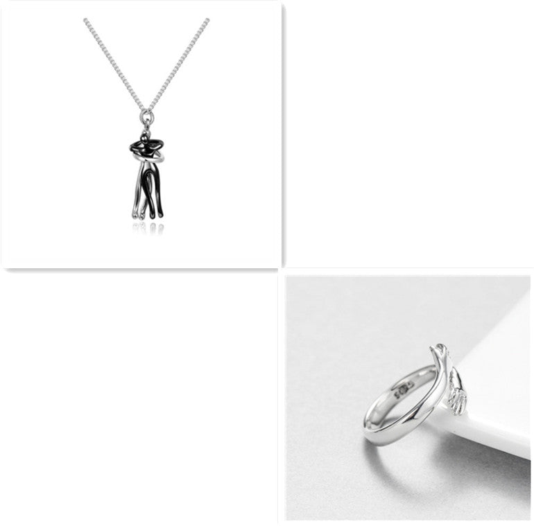 Love Hug Necklace Unisex Men Women Couple Jewelry Simple Temperament Clavicle Chain Valentines Day Lover Gifts