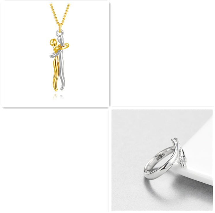 Love Hug Necklace Unisex Men Women Couple Jewelry Simple Temperament Clavicle Chain Valentines Day Lover Gifts